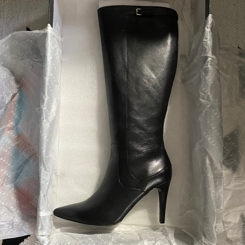 Nicole Black Burnished Calf Boots